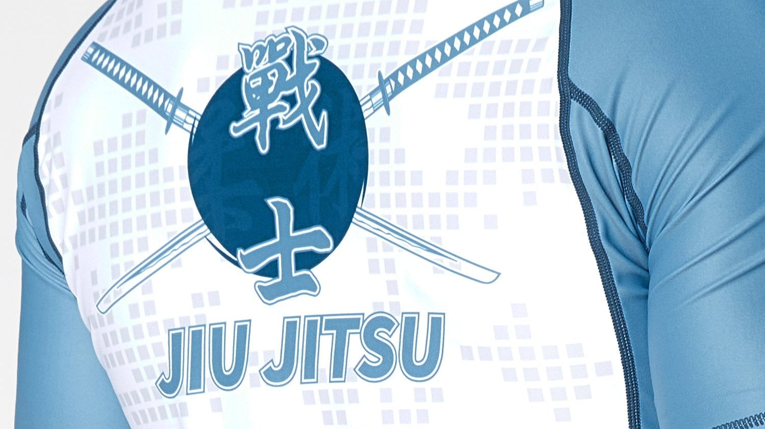 Divine BJJ rashguard for beginners - back view  with a little side view on white background